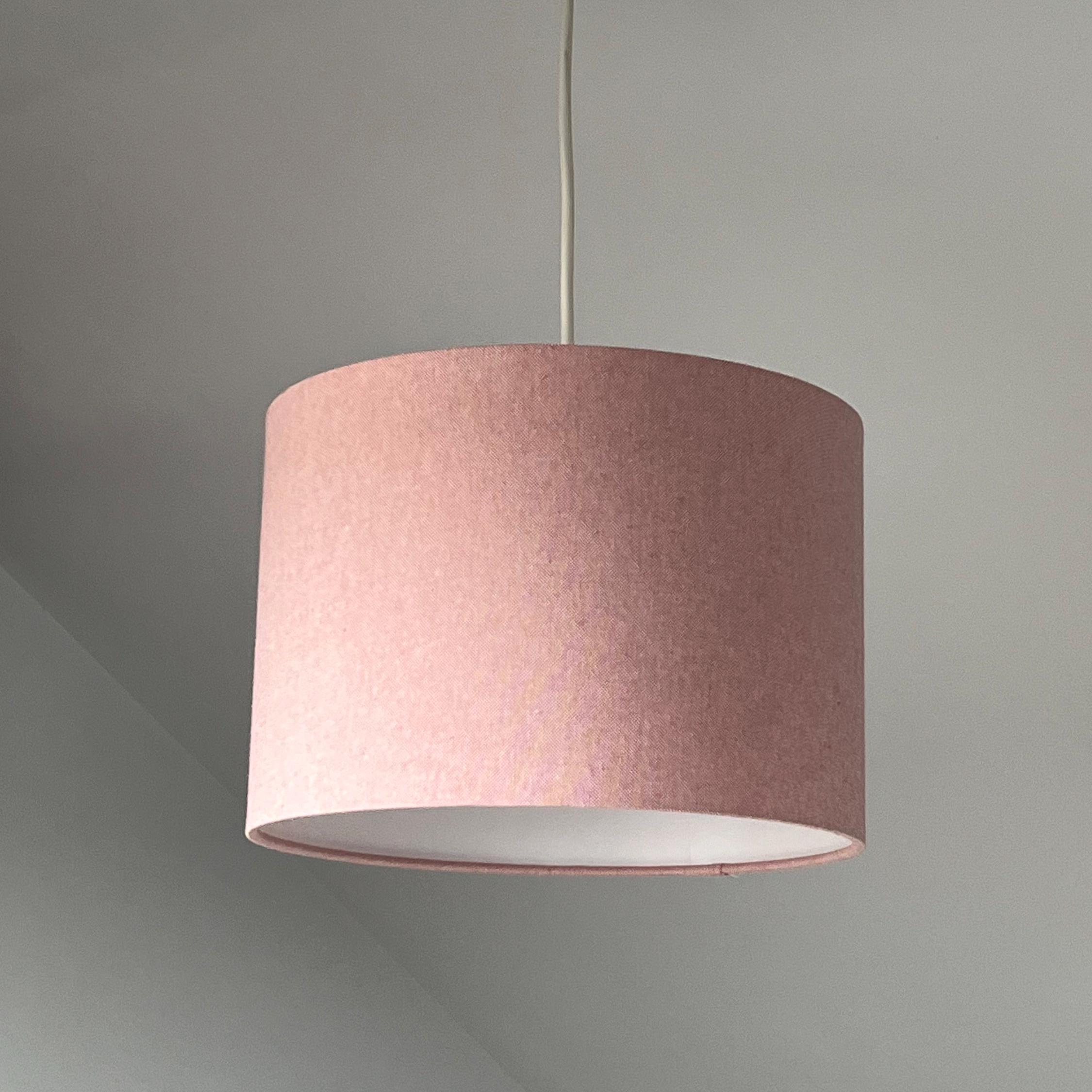 ‪‪❤︎‬ Pink, Eco Friendly Recycled Fabric Handmade, Drum Lampshade