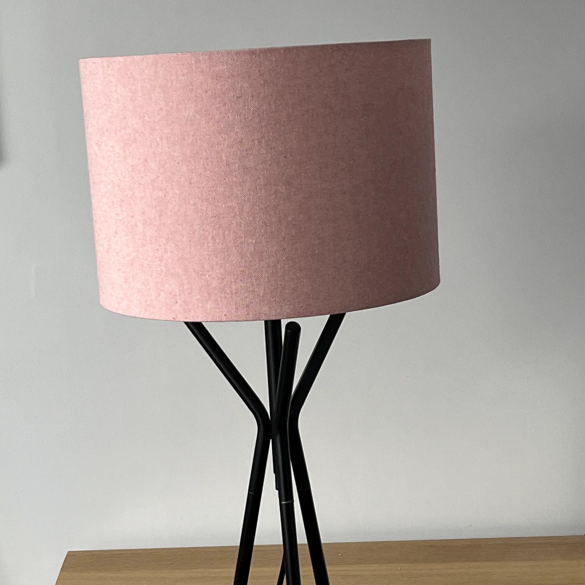 ‪‪❤︎‬ Pink, Eco Friendly Recycled Fabric Handmade, Drum Lampshade