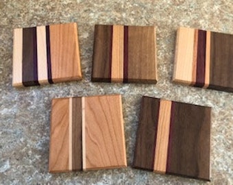 Wood coaster set