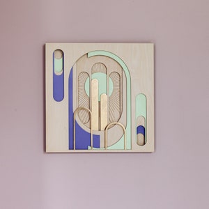 Wall Sculpture NeoRomans No6 - Lasercut - Wooden Mural - Wood Painting - Colorful Wall Art - Wooden Wall Decoration - Woodwork