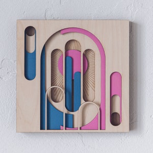 Wall Art Laser Cut - NeoRomans No5 - Handmade Multilayer Wooden Sculpture - Wall Picture - Wooden Picture - Colorful Wall Art