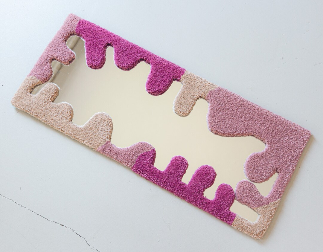 Handmade Tufted Gun Tufted Mirror Carpet Mirror Contemporary Mirror