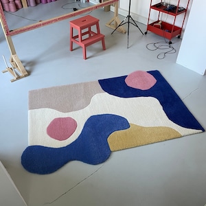 Handmade tufted carpet made from 100% New Zealand sheep&#39;s wool, new wool carpet