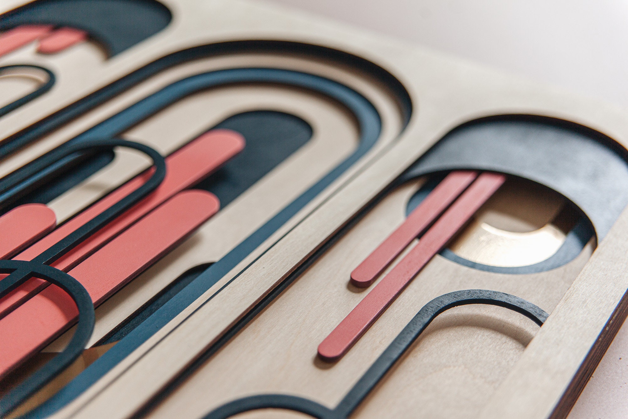 Wall Sculpture Neoromans No8, Wooden Mural, Multicolored Wall