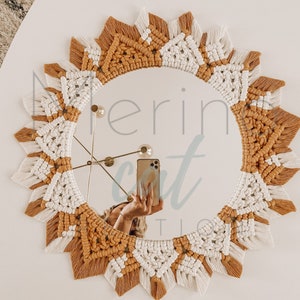 Macrame mirror\mandala mirror\boho mirror\macrame wall hanging\nursery decor \home decor\handmade gift\housewarming gift