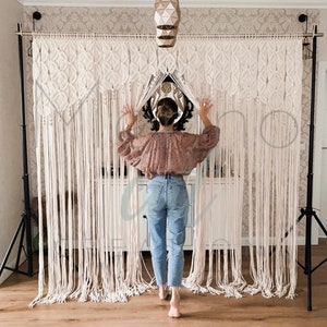 Blossom macrame curtain, door curtain, window curtain, handmade macrame curtain, room divider, home decor