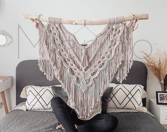 Large Macrame Wall Hanging: Boho Bedhead Tapestry