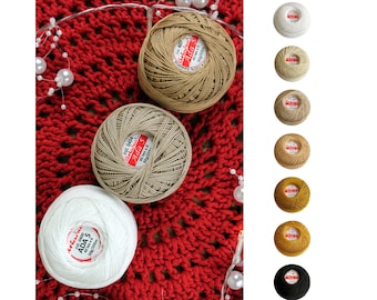 Size 5 Mercerized Crochet Cotton Thread: ADA Tatting Yarn