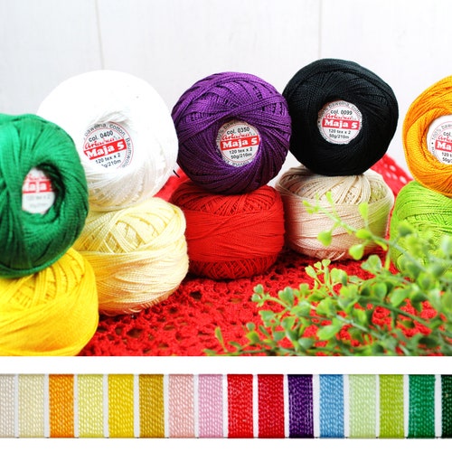 Crochet Thread Size 5 Mercerized Cotton Yarn Tatting Thread Etsy