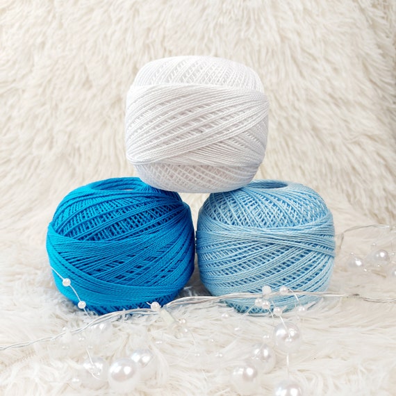 Crochet Thread Size 5, Mercerized Cotton Yarn, Fine Thread ARIA, 100g /  3,53 Oz. Cotton Ball, Gift for Crochet Lover, Crochet Cotton Skeins 