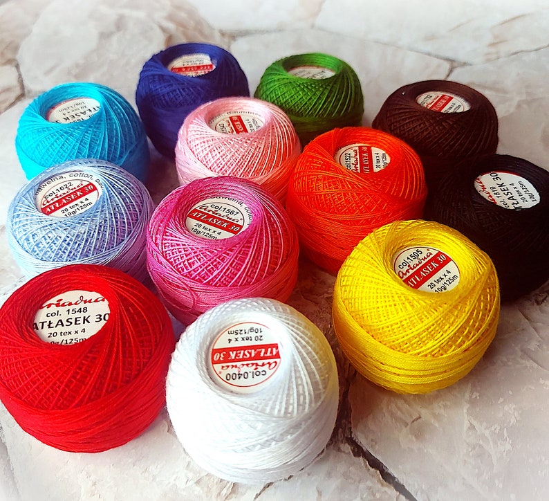 Satin Crochet Thread Size 30 Lustrous Cotton Embroidery Etsy