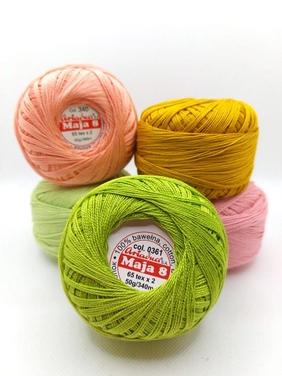 Pearl Crochet Thread Size 5, Mercerized Cotton Yarn, Fine