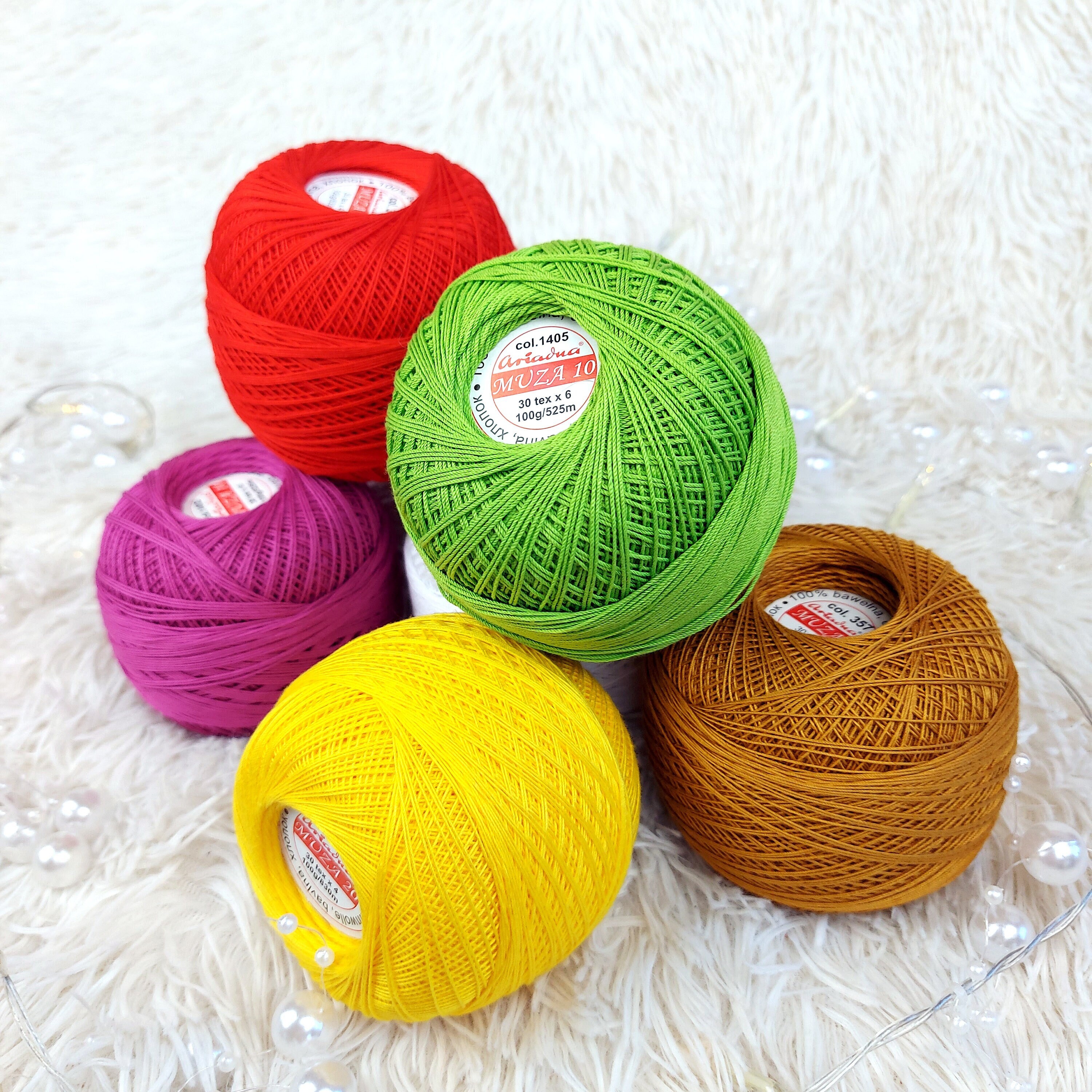 Crochet Thread Size 8, Embroidery Thread, Cotton Yarn Skeins, Fine