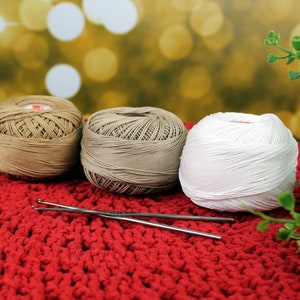 Soft Mercerized Cotton Thread - Size 30, Tatting Thread ADA, 50g / 1,76 oz. cotton ball, gift for crochet lover, crochet cotton yarn skein