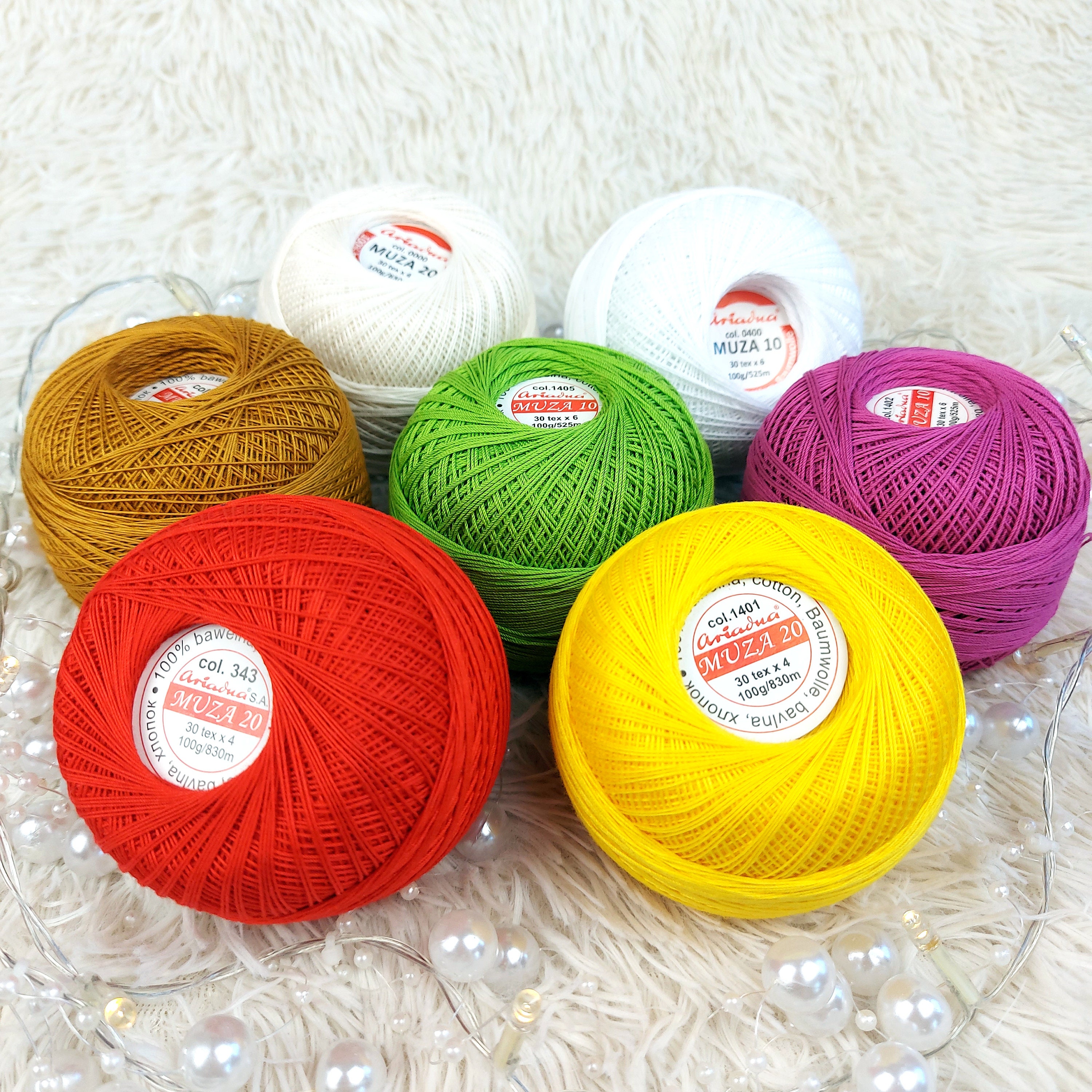 Crochet Thread Size 8, Embroidery Thread, Cotton Yarn Skeins, Fine