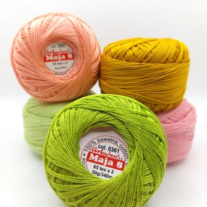 Maja Label Pearl Crochet Thread: MAJA Cotton Size 8, Fine Embroidery Skein - Etsy
