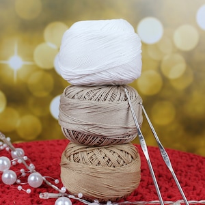 Mercerized Cotton Thread - Size 15 Crochet and Tatting Thread, ADA skein 50g / 1,76 oz. Ball, Perfect Gift for Crocheters, Soft Cotton Yarn
