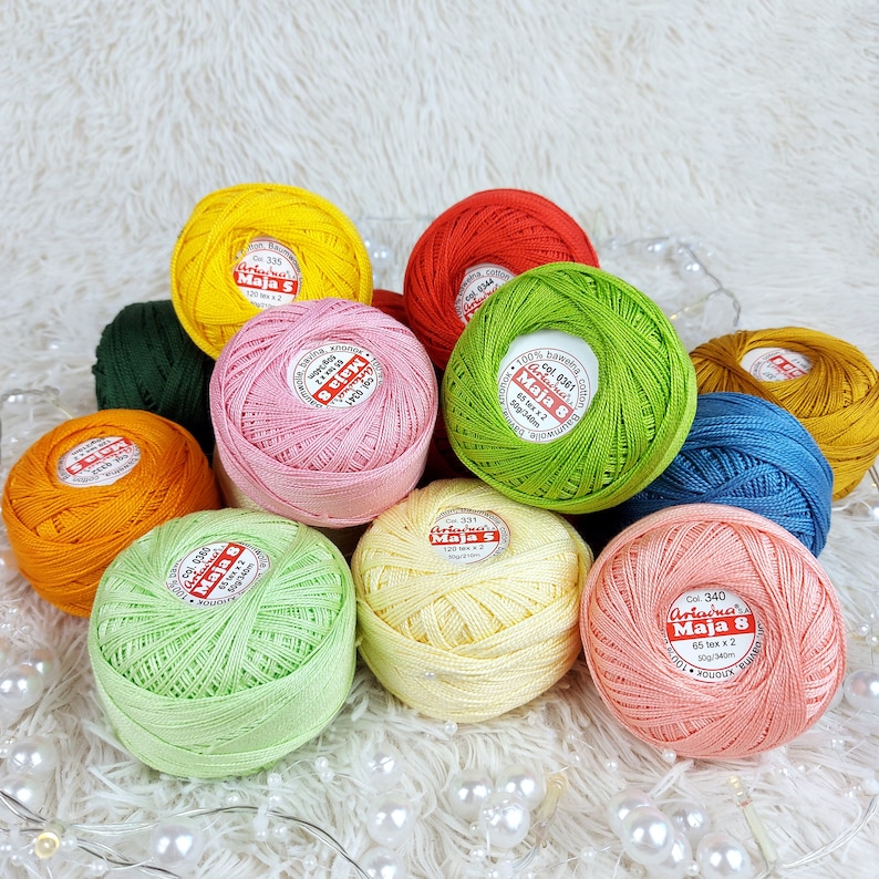 Pearl Crochet Thread Size 8 Embroidery Thread Mercerized Etsy