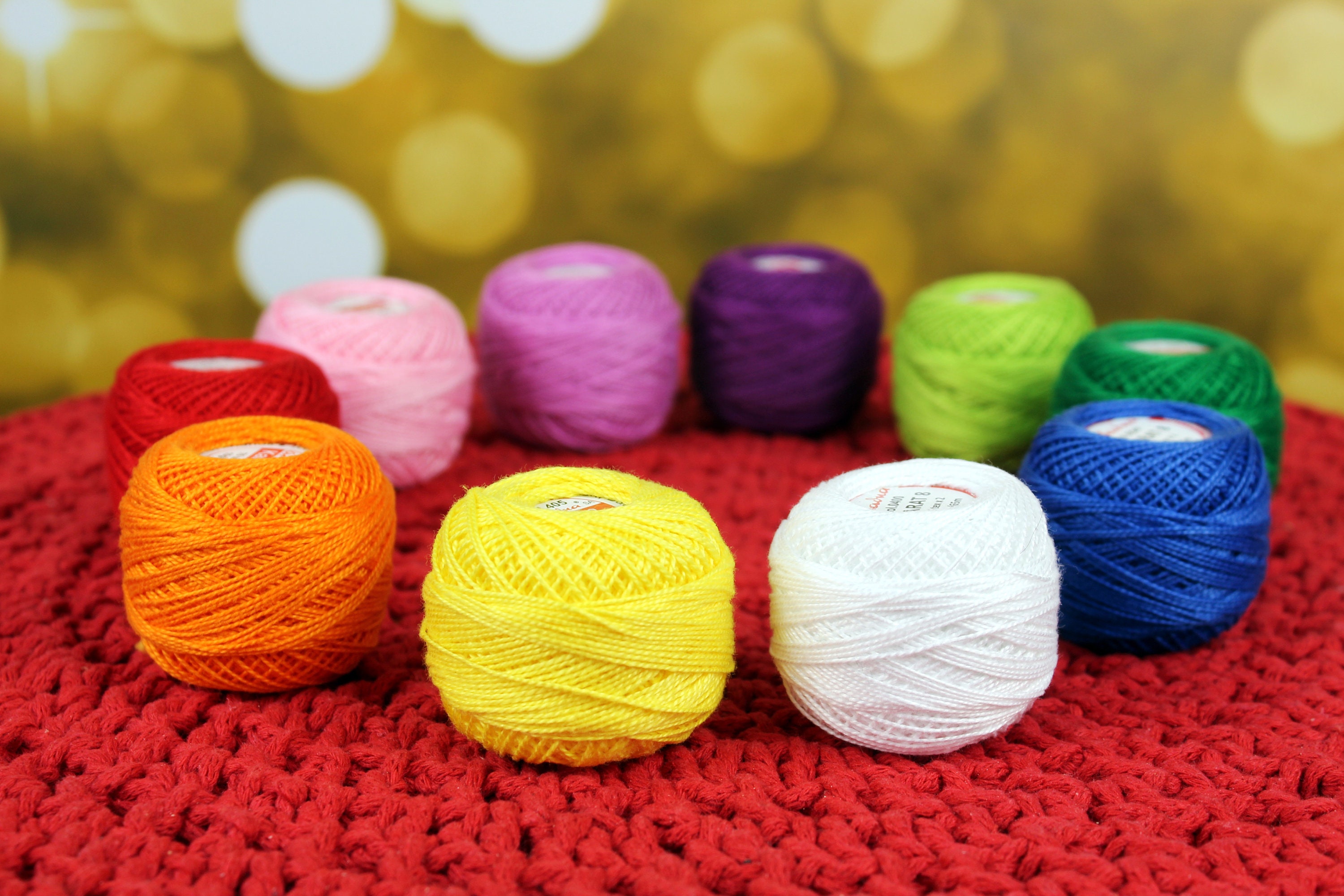 Yarniss Crochet Thread Size 8, 15 Colors Cotton Crochet Ball with 30pcs  Sewing Needles