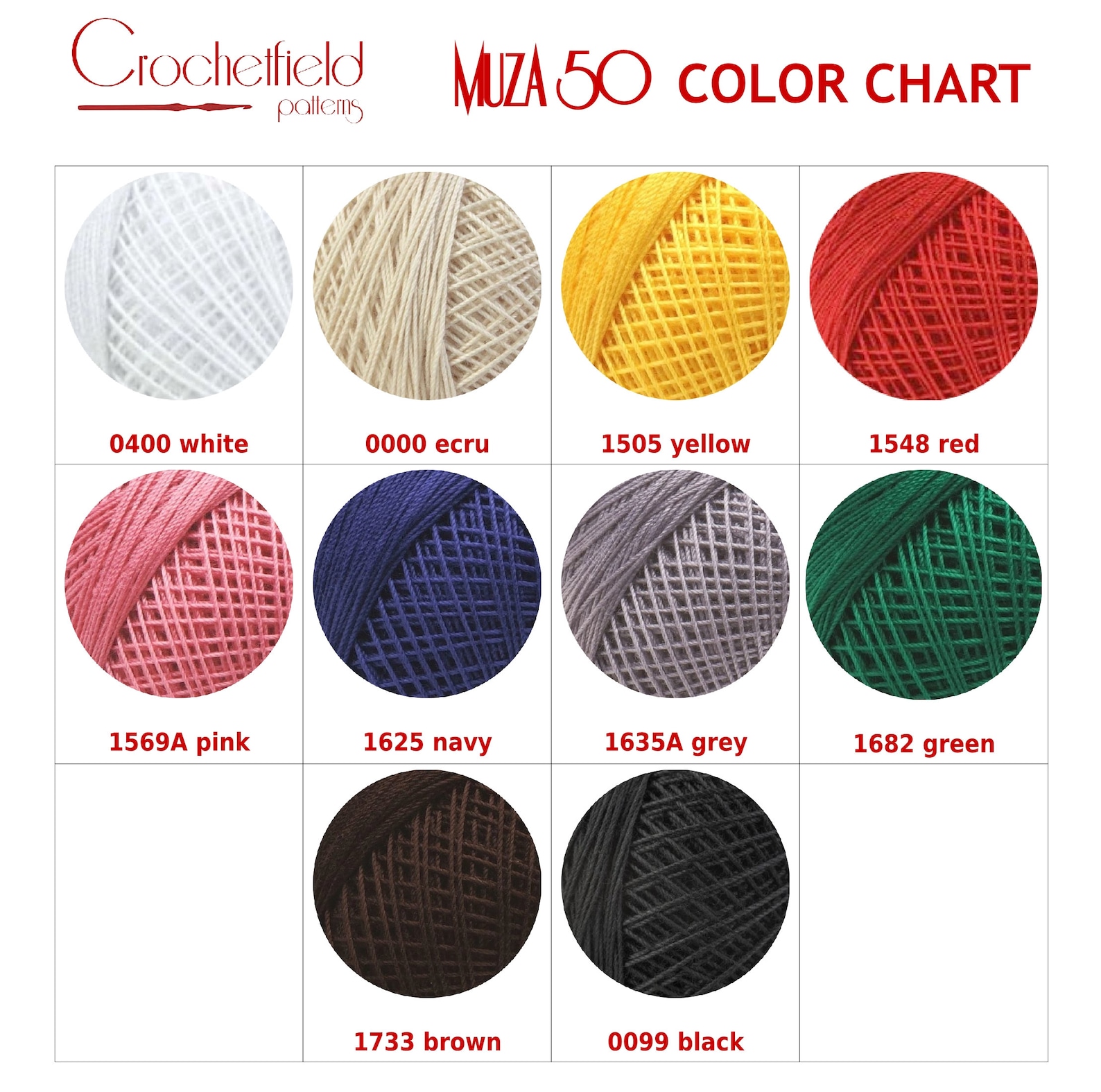 Crochet Thread Size 50, Double Mercerized Cotton Yarn, Fine Thread MUZA ...