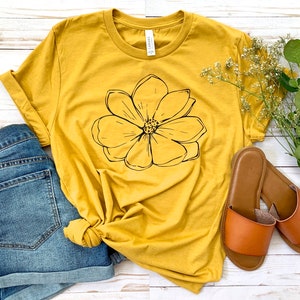 Flower T-Shirt, Women's Flower Shirt, Spring/Summer T-Shirt, Gardening T-Shirt