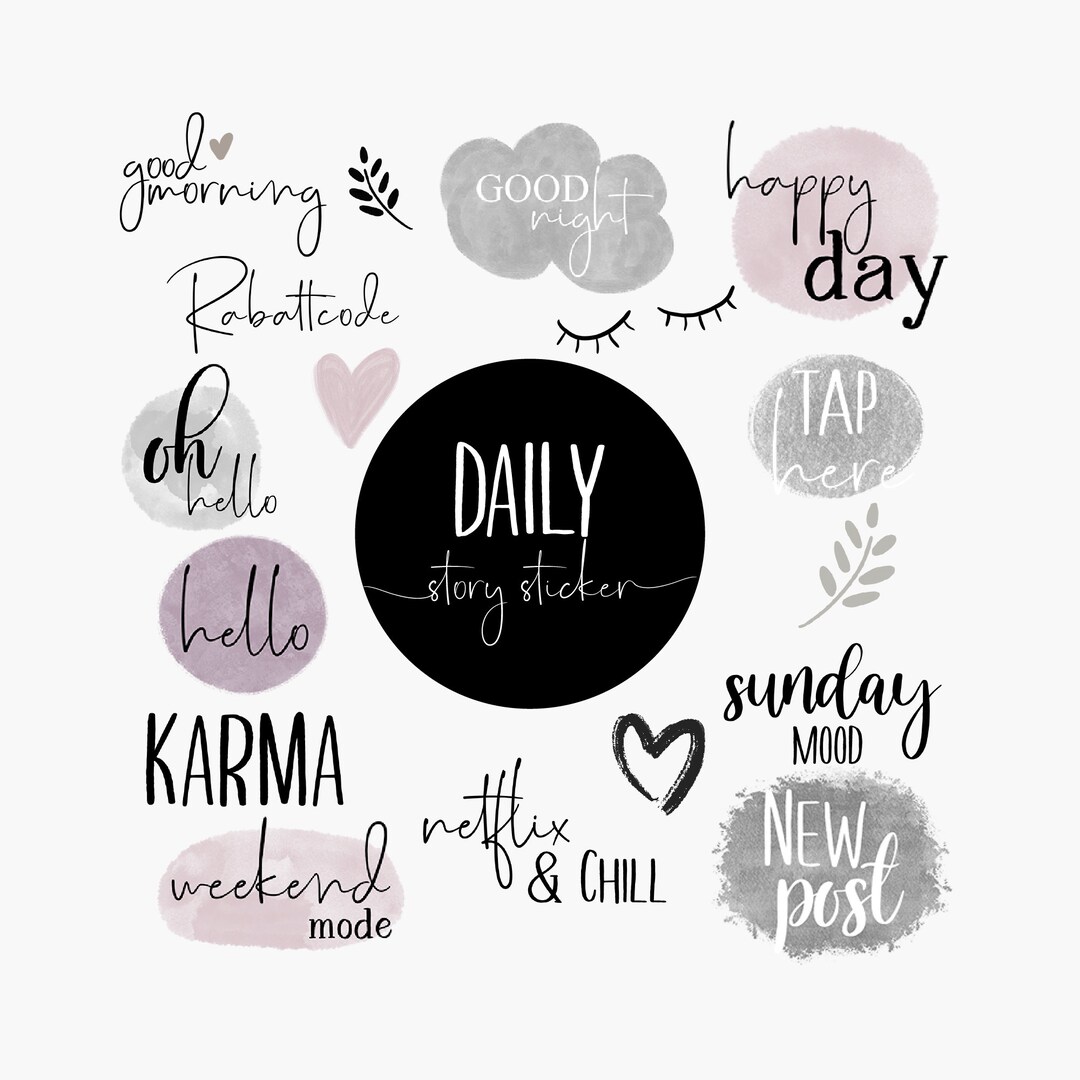 50+ INSTAGRAM STORY STICKER | Set Daily - Etsy