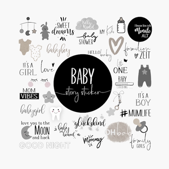 80+ INSTAGRAM STORY STICKER | Set Baby