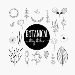 30+ INSTAGRAM STORY STICKER | Set Botanical