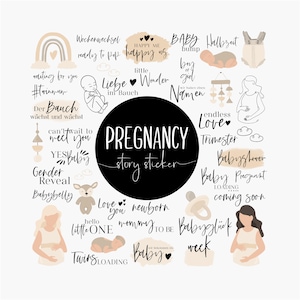 PLUS DE 90 AUTOCOLLANTS D’HISTOIRE INSTAGRAM | Ensemble de grossesse