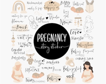 90+ INSTAGRAM STORY STICKERS | Set Pregnancy