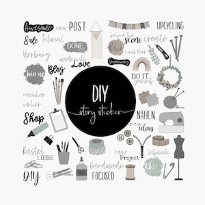 90+ INSTAGRAM STORY Sticker | Set DIY