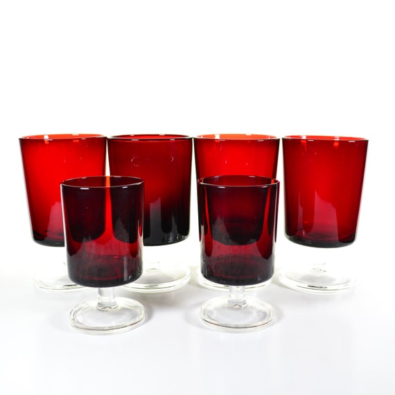 Set of 6 Red Cristal D Cristal D\'Arques Ruby Wine Glasses - Set of 6 main image 0
