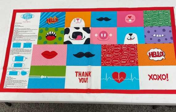 Face Mask Panel Safety First For Moda Child Masks And Adult Etsy