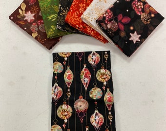 7 half yard pack of Festive Beauty fabric collection by Robert Kaufman