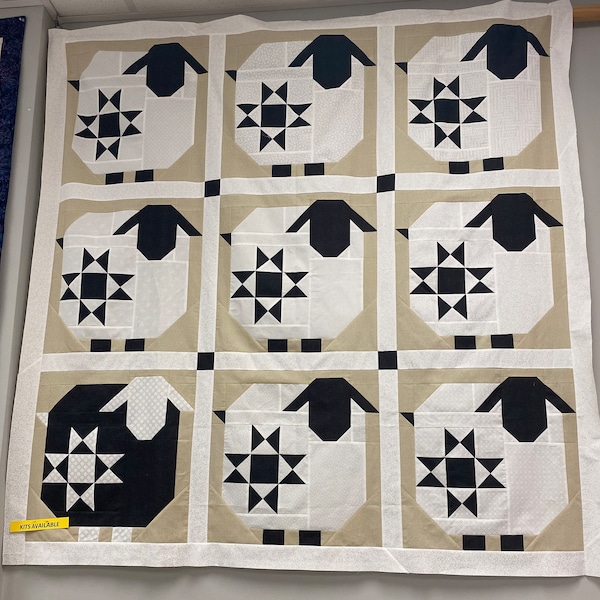 Wooly Stars Sheep Quilt Kit 62 X 62