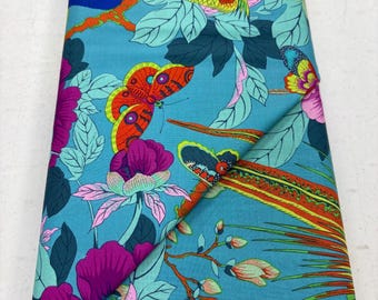 1/2 Yard Increments of PWPJ142 Birds and Bees Blue by Kaffe Fassett for FreeSpirit