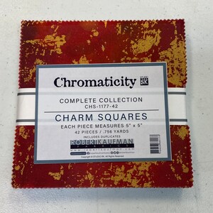 Chromaticity Rainbow Metallics Charm Squares by Robert Kaufman