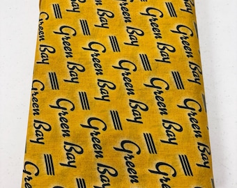 1/2 Yard Increments of 120-26563 Vintage Green Bay Gold Packers Colors by Paintbrush Studio