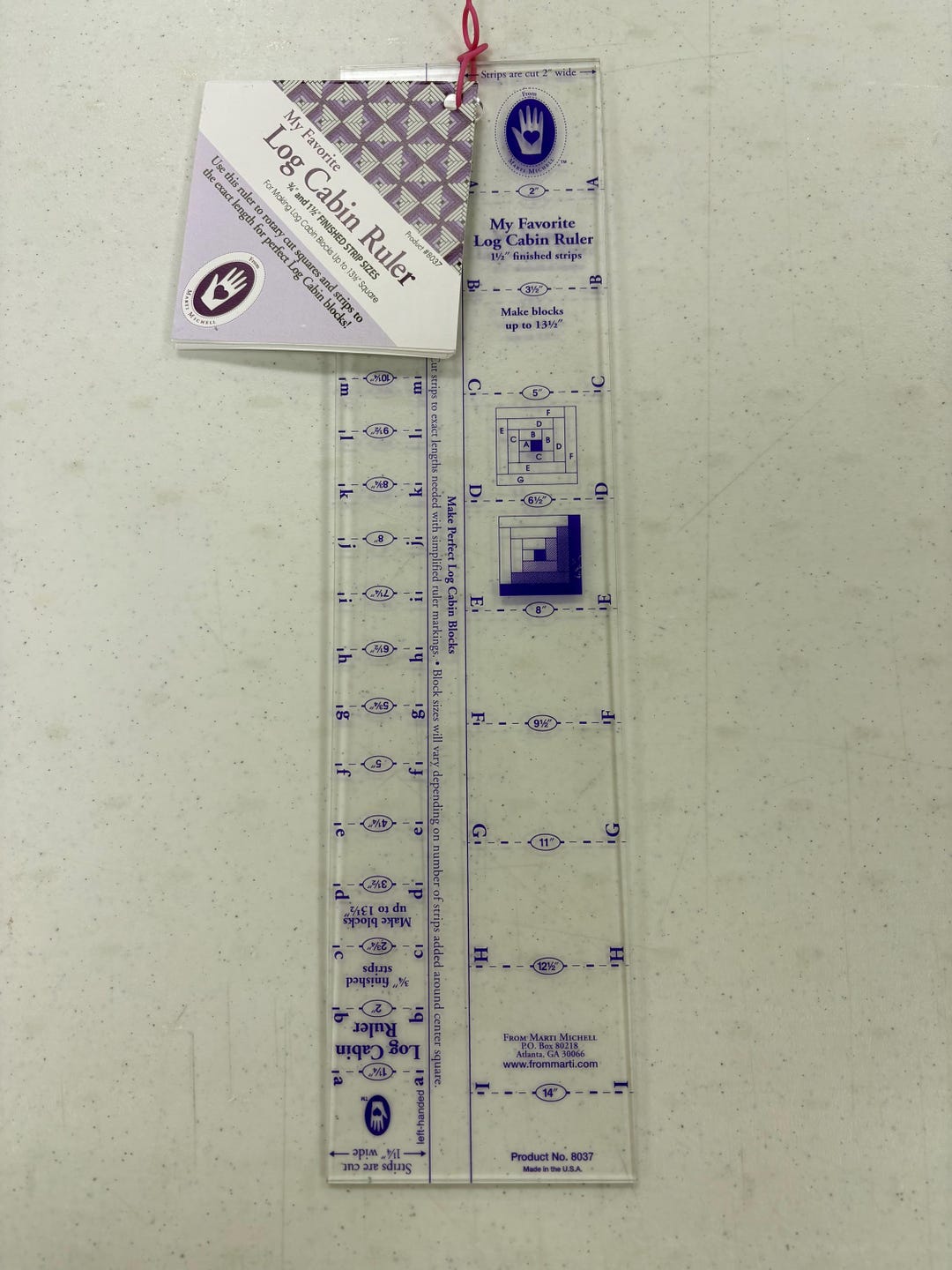 Paper Log Ruler My Favorite Log Cabin Ruler 3/4” & 1 1/2” Finished Strip Size by Marti ...