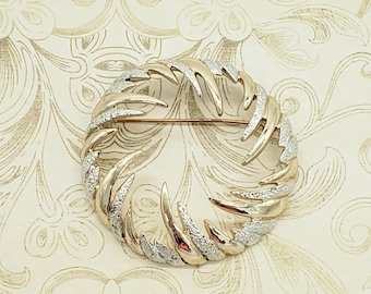 Fire and Ice Silver and Gold Sarah Coventry Vintage Brooch