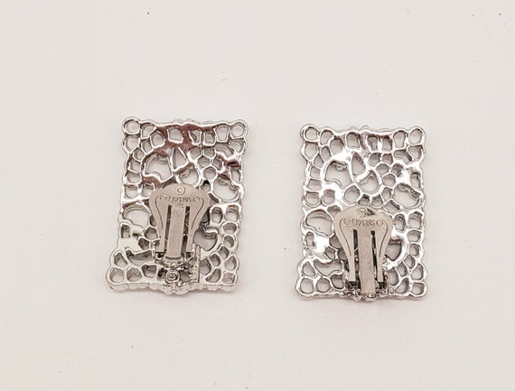 Vintage Signed Emmons Filigree Silver Ornate Clip… - image 3
