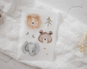 Set de tableaux à repasser lion éléphant ours | Images à repasser sur tissu vêtements pour enfants patchs à repasser image à repasser cadeau pour enfants patchs pour enfants