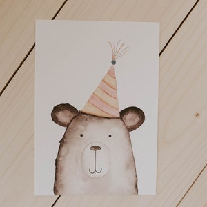 Geburtstagskarte Geburtstagsbär A6 | Kindergeburtstagsgeschenk, Geschenkidee Kinder, Kindergeburtstagskarte, Geburtstagskarte Kinder