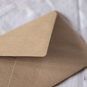 Kraft paper envelope for A6 format cards, card envelope for folded cards image 1