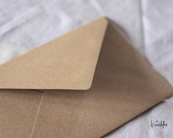 Kraftpapierumschlag für Karten im Format A6, Kartenumschlag für Klappkarten