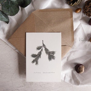 Weihnachtskarte Tannenzweig A6 | schlichte Weihnachtskarte Postkarte Weihnachten Geschenkkarte Weihnachten Karte Weihnachtsgeschenk