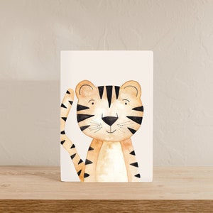Karte zur Geburt, Geburtstagskarte mit Tiger, Kindergeburtstagskarte, Karte Junge, Karte Mädchen, Tierkarte, Kinderkarte im Format A6