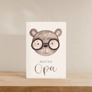 Karte Bär "Bester Opa" A6 | Karte Vatertag Vatertagsgeschenk Geschenkkarte Opa Geburtstagskarte Opa Karte Papa Geschenk Papatag