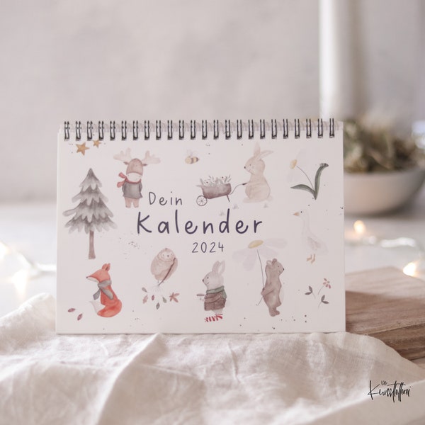 Dein Tischkalender 2024 | Familienkalender 2024 Ostergeschenk Kind Familienplaner Kinderkalender Tischplaner Geschenk Kinder