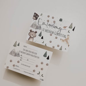 Einladungskarte Kindergeburtstag Waldtiere A6, Kindergeburtstagskarte, Einladungen Kindergeburtstag, Geburtstagseinladung Kinder